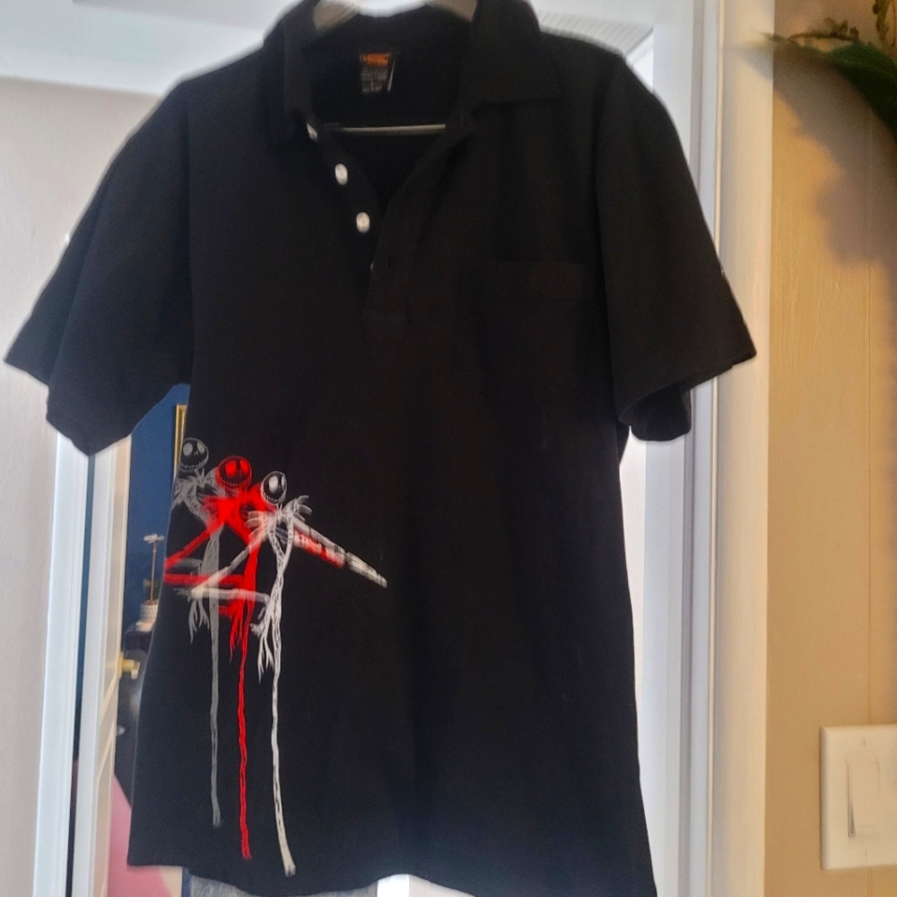New Men's Nightmare Before Christmas Shirt (buttons) Large